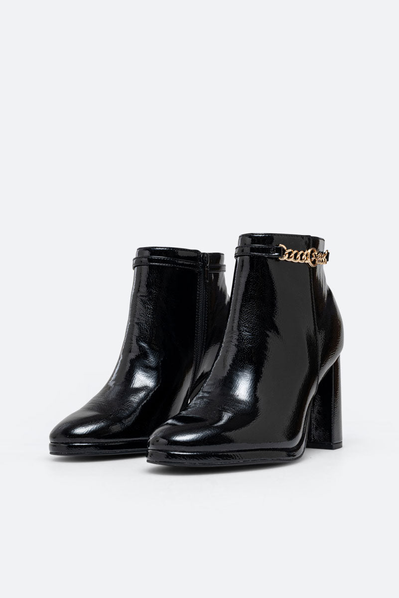 Mercy PU Black Ankle Boot