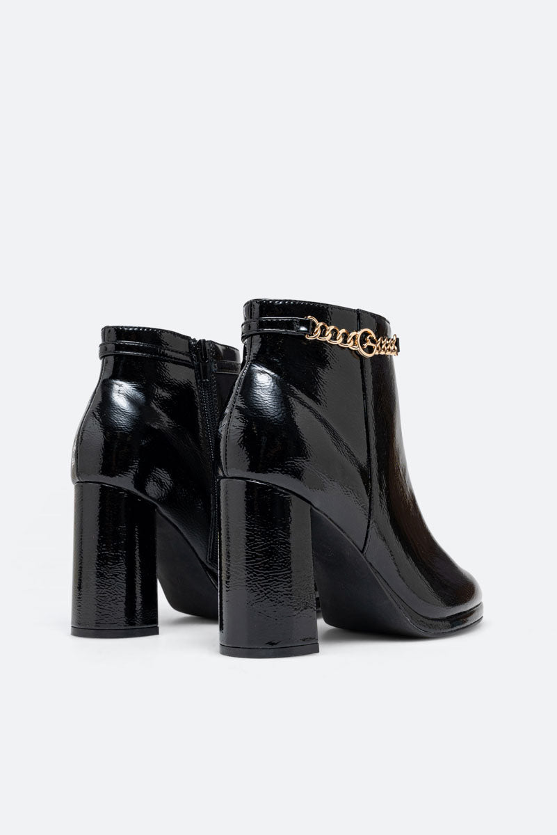 Mercy PU Black Ankle Boot
