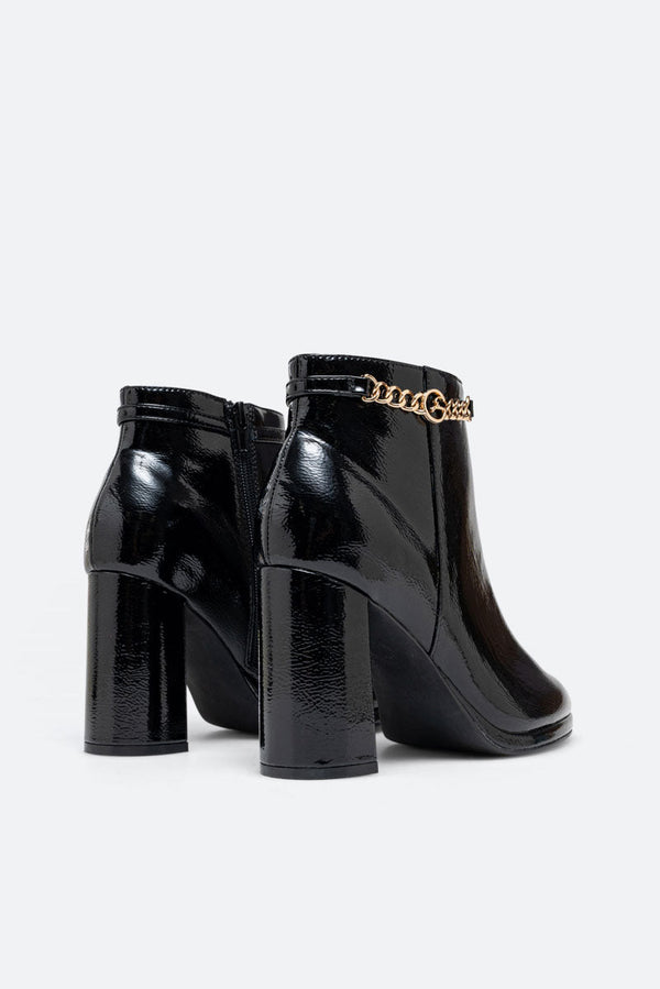 Mercy PU Black Ankle Boot
