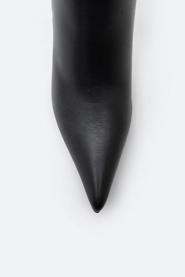 Miranda Ankle Boots in Black Synthetic Leather with Rhinestones