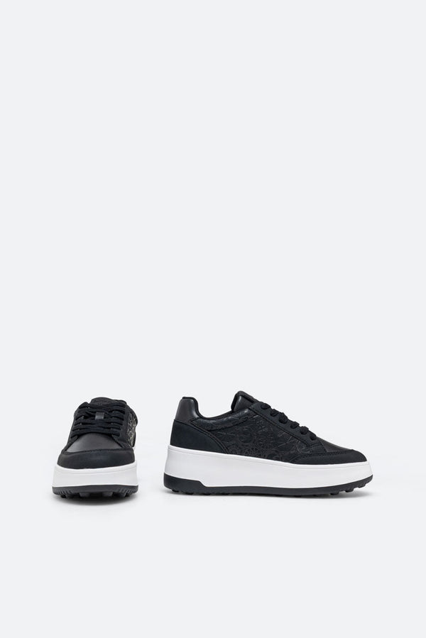 Baskets Nubuck PU Imprimé Teodosia Noires