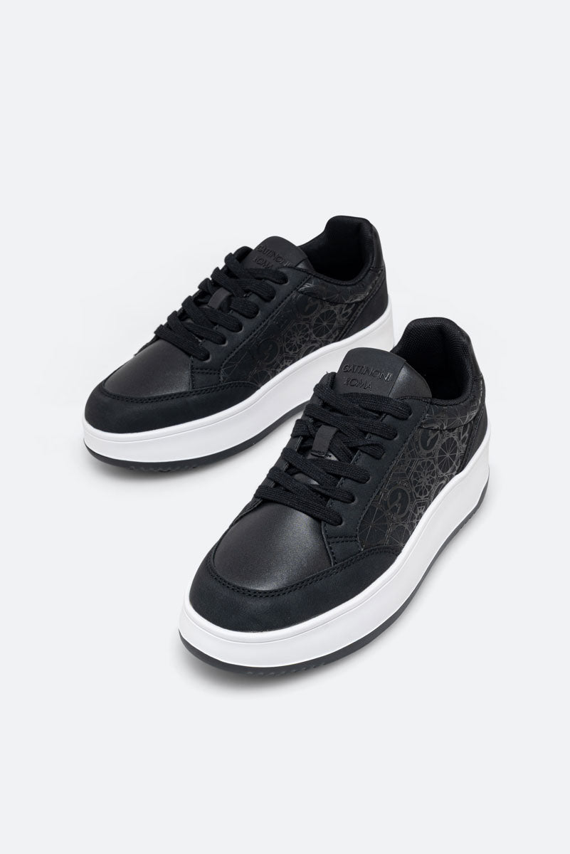 Black Teodosia Print Nubuck PU Sneaker