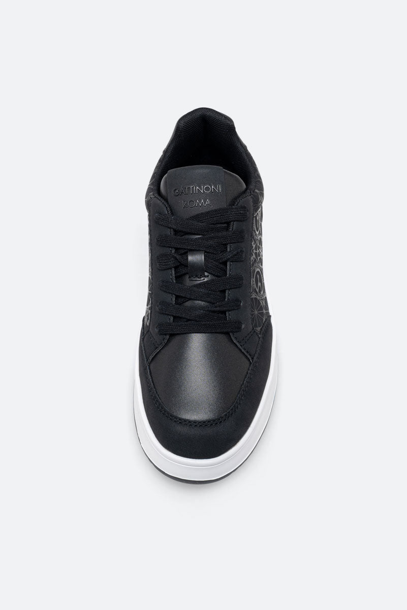 Black Teodosia Print Nubuck PU Sneaker