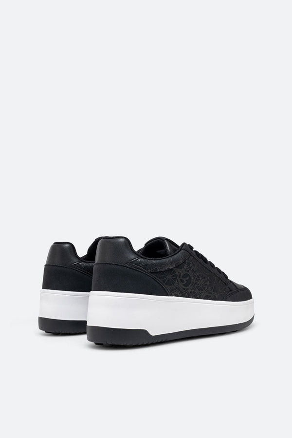 Baskets Nubuck PU Imprimé Teodosia Noires
