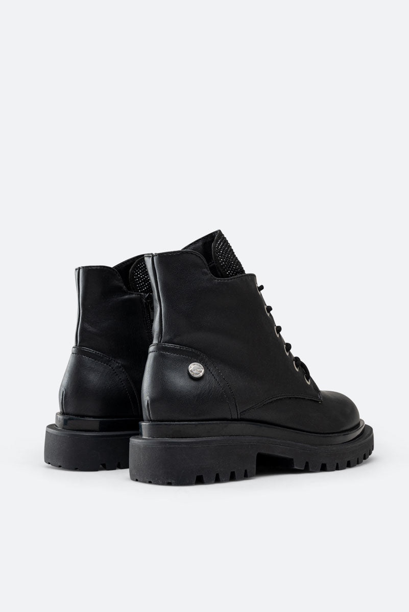 Ramsey Black Ankle Boots with Rhinestones