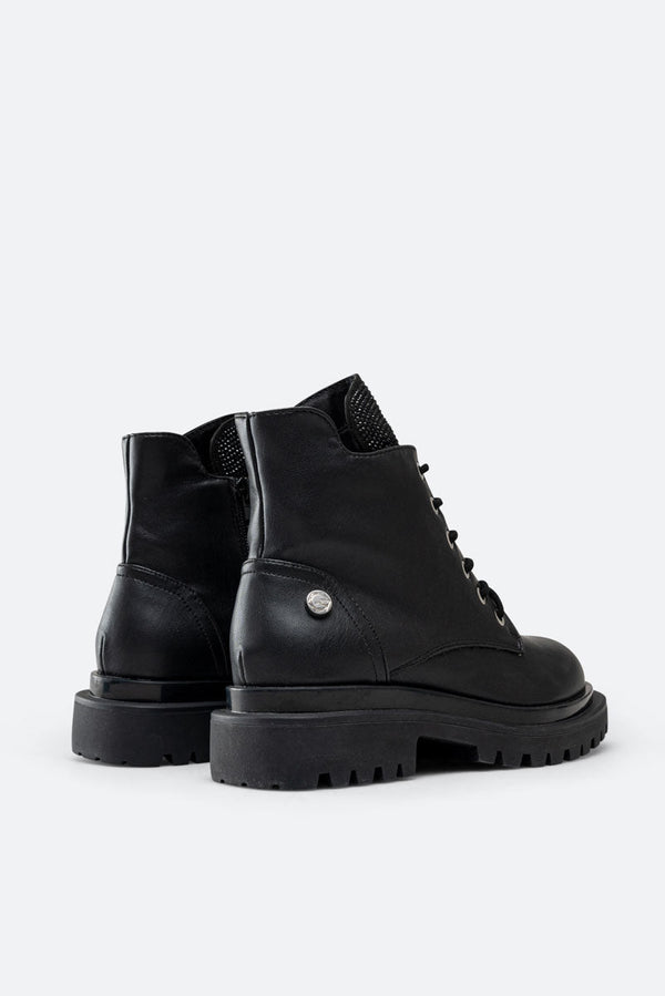 Ramsey Black Ankle Boots with Rhinestones