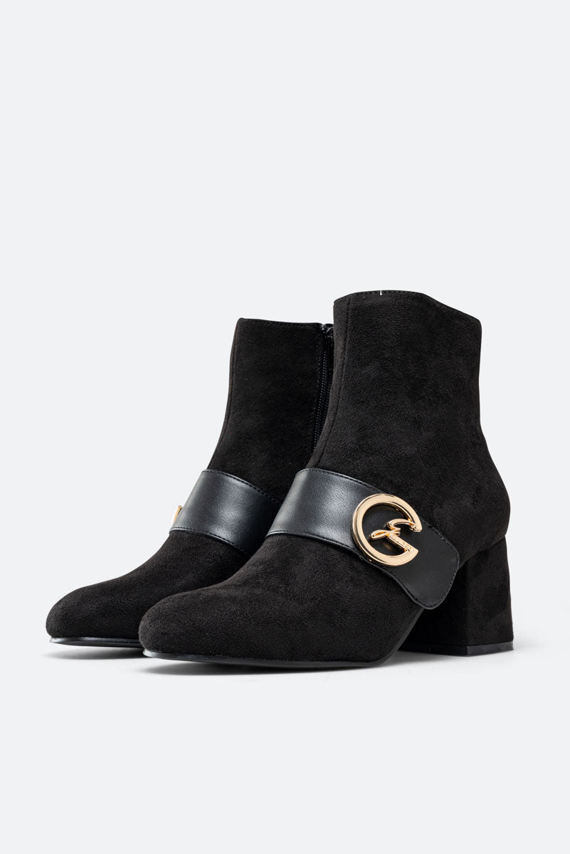 Sidney Ankle Boots in Black Suede