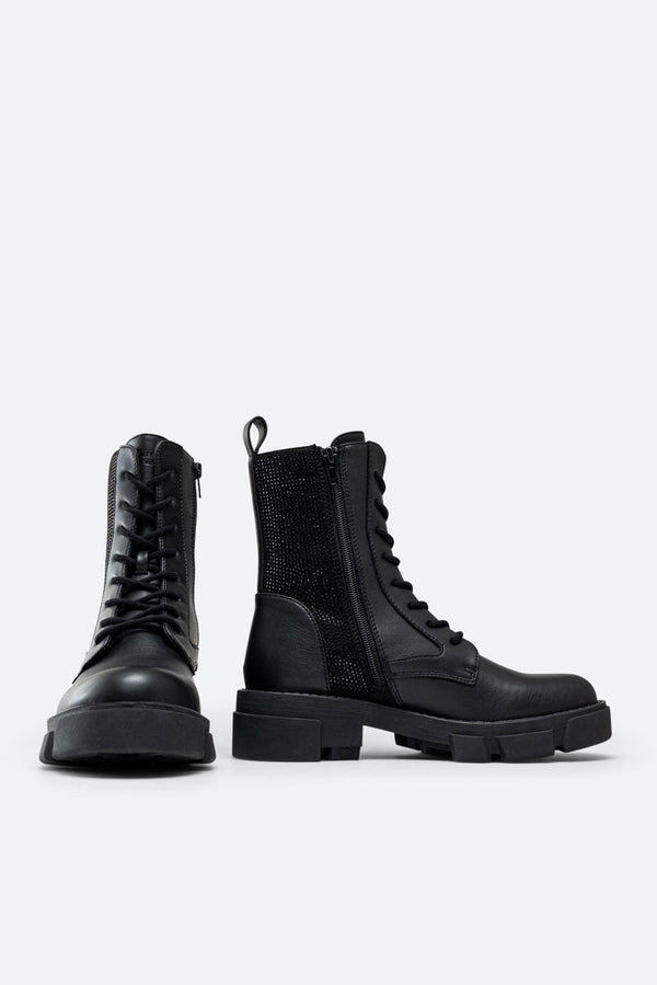 Bottines noires Webb avec strass
