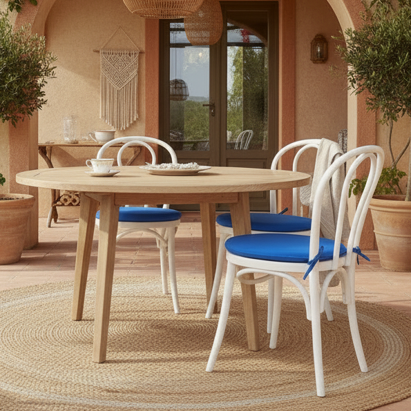CIRCLE OUTDOOR 35, Round Garden Chair Cushion with Ties Diameter 35