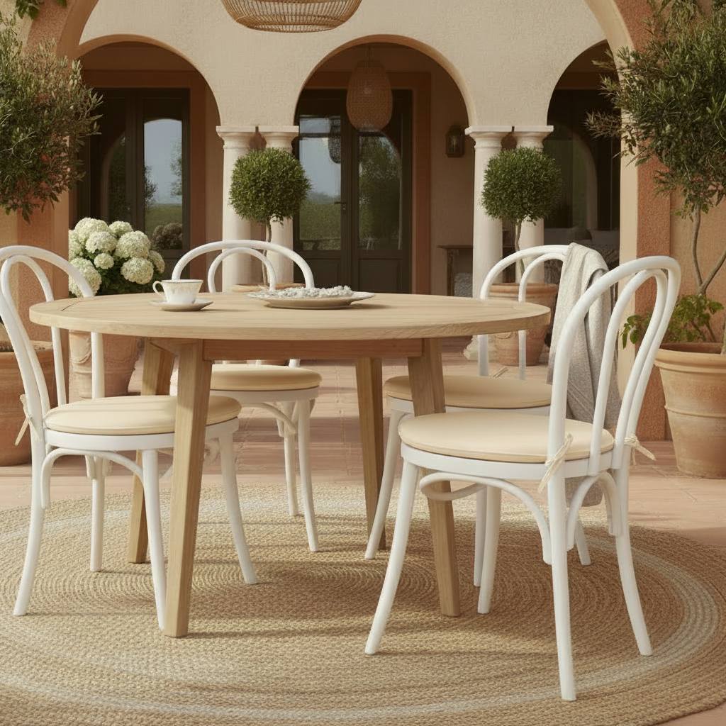 CIRCLE OUTDOOR 40, Round Garden Chair Cushion with Ties Diameter 40