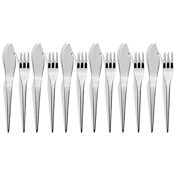 Kyoto - Set of 12 Fish Cutlery - Serafino Zani