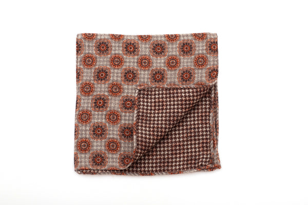 Oranje patroon etui van 100% wol