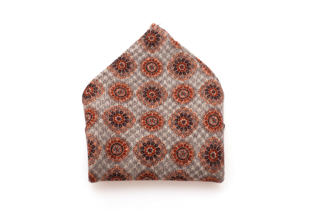 Oranje patroon etui van 100% wol