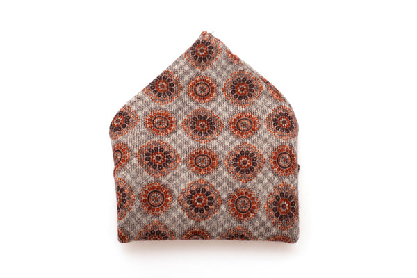 Oranje patroon etui van 100% wol