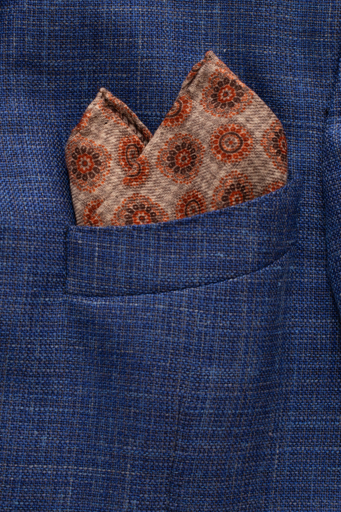 Oranje patroon etui van 100% wol