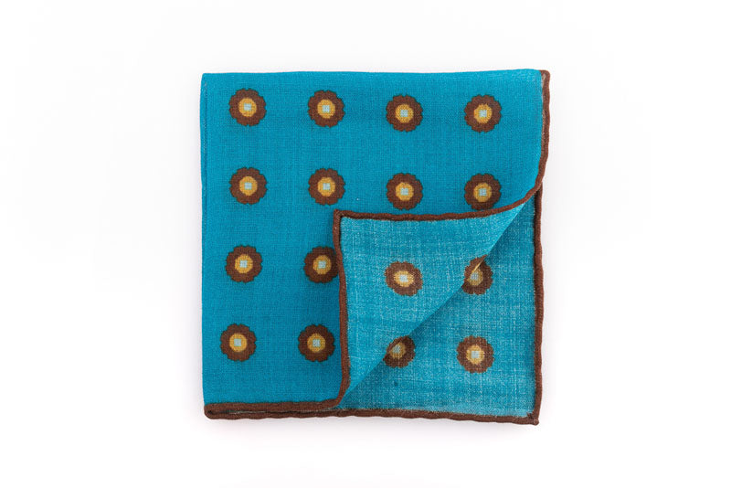 Turquoise pouch in pure wool