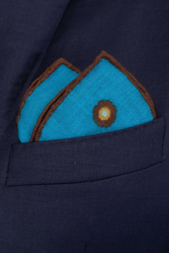 Turquoise pouch in pure wool