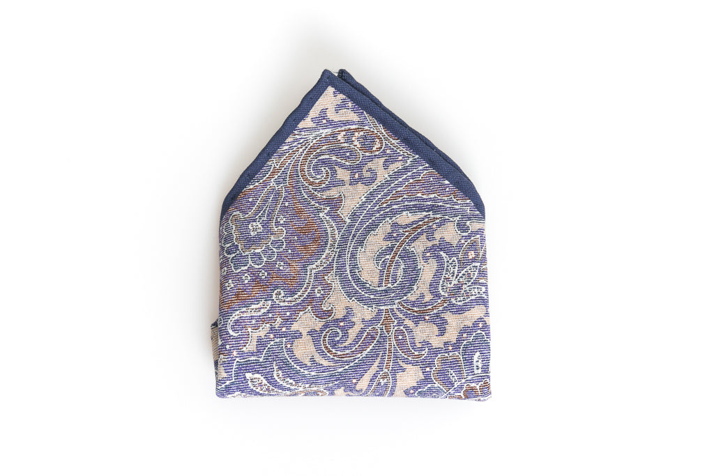 Double-faced cream pouch in linen/cotton