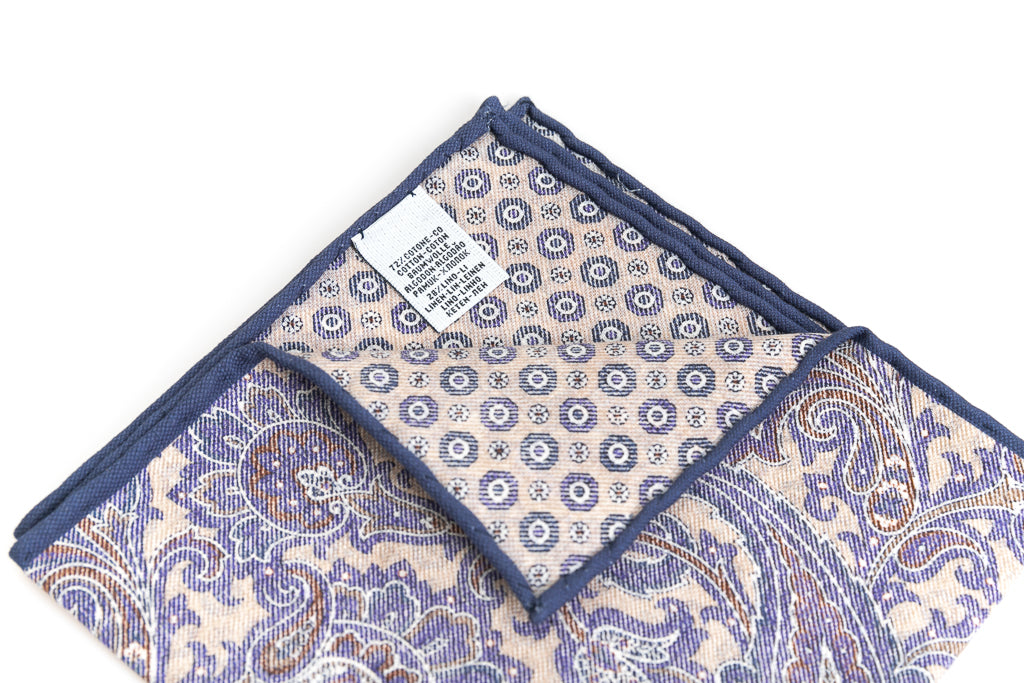 Double-faced cream pouch in linen/cotton