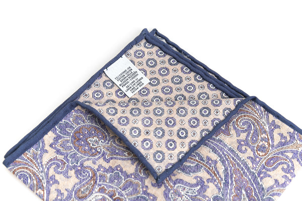 Double-faced cream pouch in linen/cotton