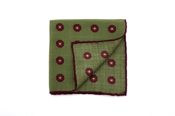 Green pouch in pure wool pattern