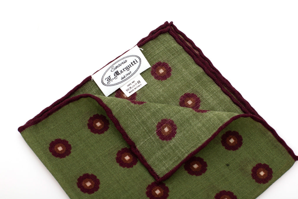 Borsa verde in puro motivo di lana