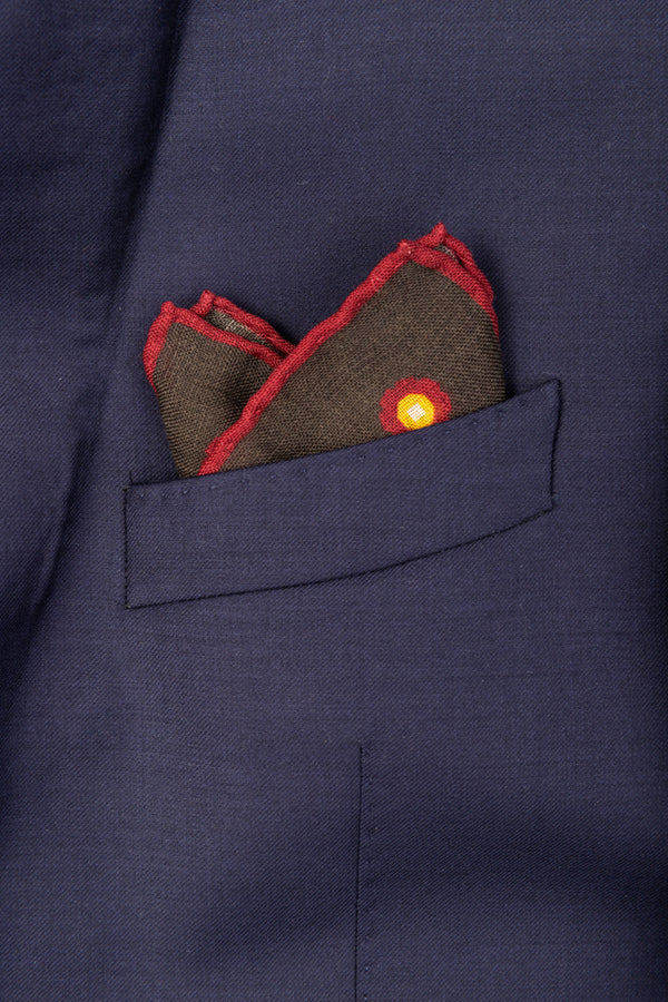 Brown pouch in pure wool pattern