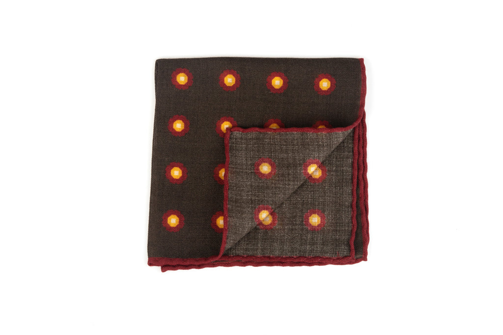 Brown pouch in pure wool pattern