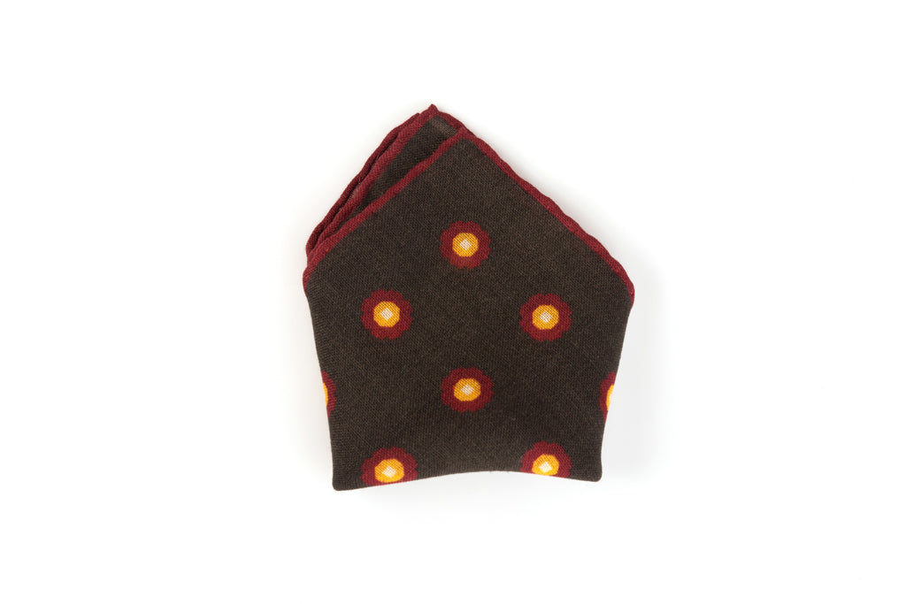 Brown pouch in pure wool pattern