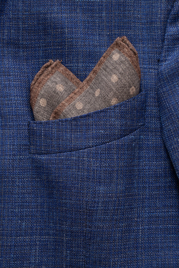 Brown polka dot pouch in pure wool