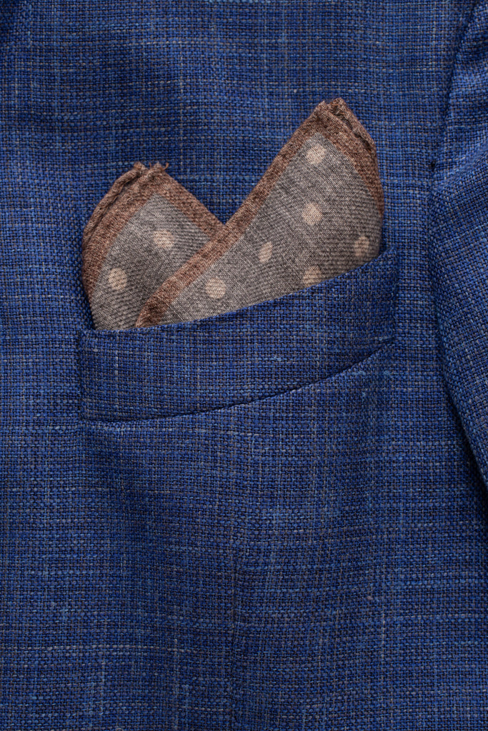 Gray polka dot pouch in pure wool