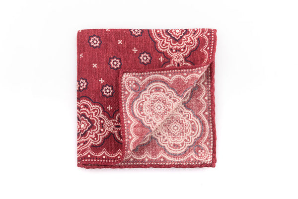 Burgundy pouch in pure wool