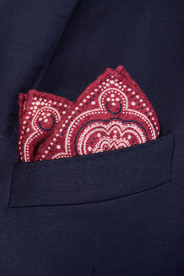 Burgundy pouch in pure wool