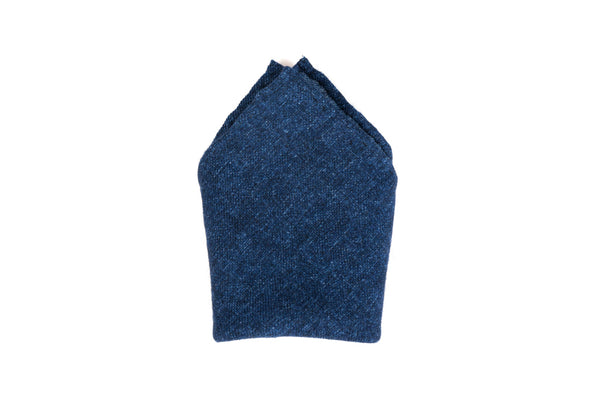 Solid blue pouch in pure wool
