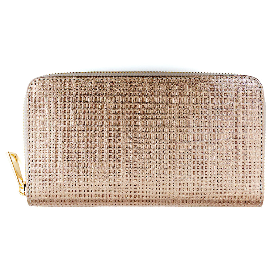 LARGE BRONZE PRINTED LEATHER WALLET