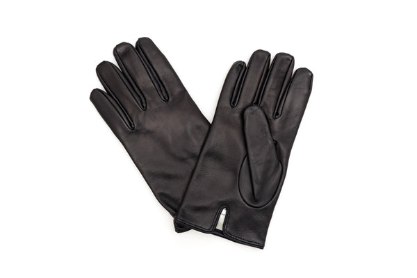 Black Smooth Leather Gloves