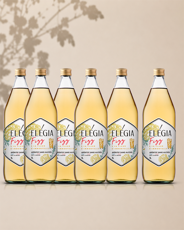Pack 6 bouteilles Elegia Fizz aperitif sans alcool prêt à boire 1L