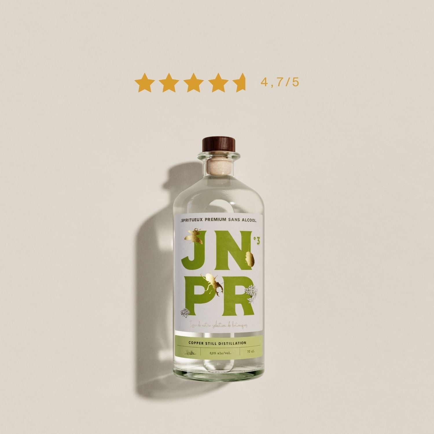 gin sans alcool jnpr 3 frais botanique verveine genièvre spiritueux sans alcool apéritif cocktail paloma sans sucre