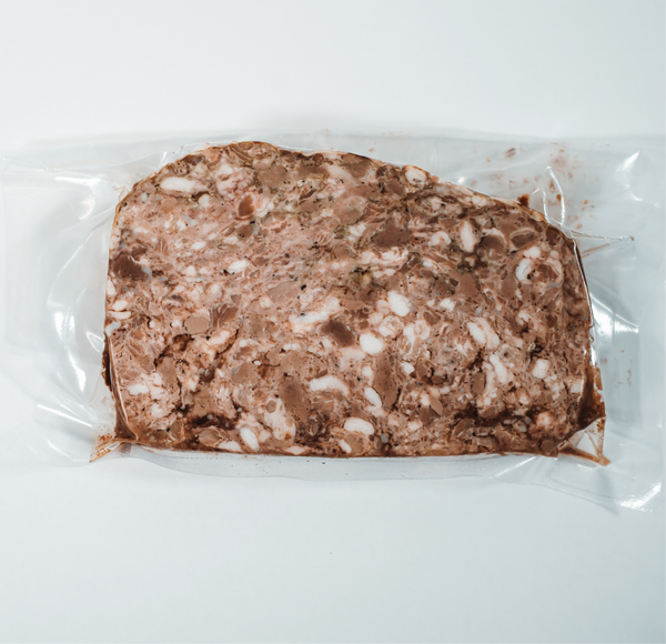 Vacuum-packed country terrine slice
