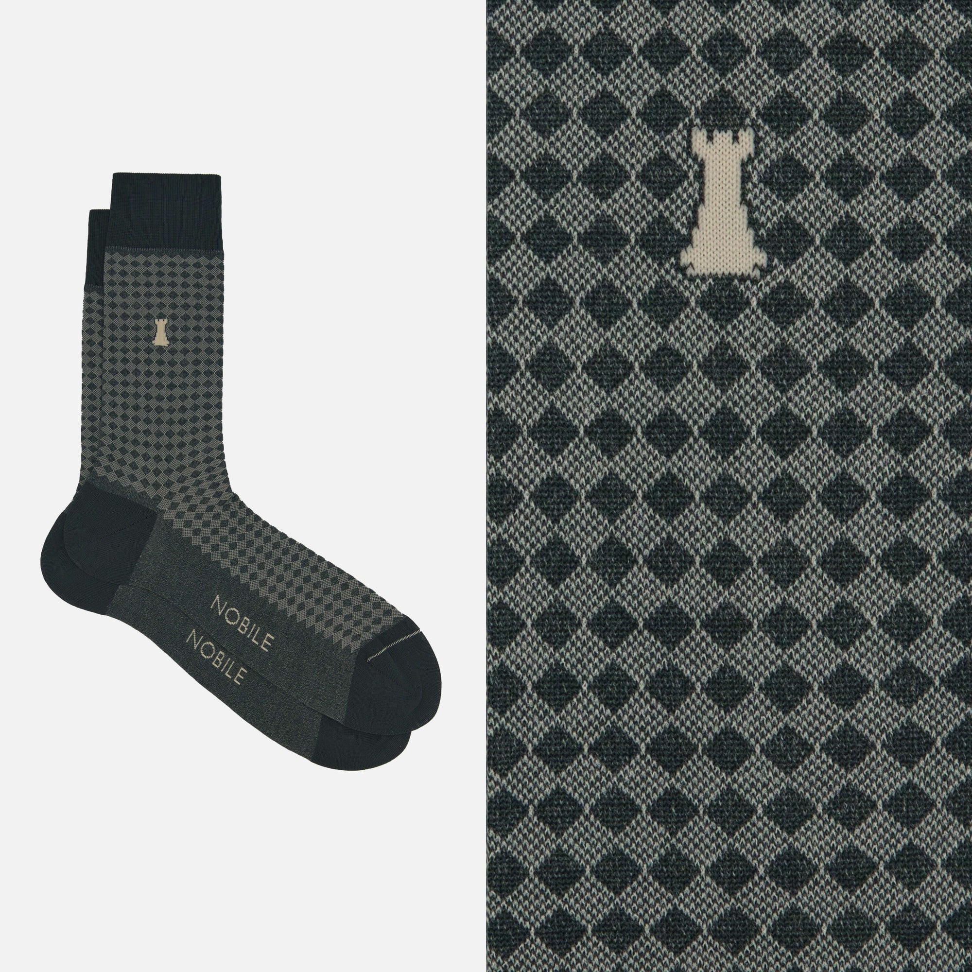 Pythagoras - Short socks with micro diamonds