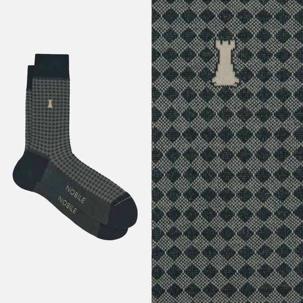 Pythagoras - Short socks with micro diamonds