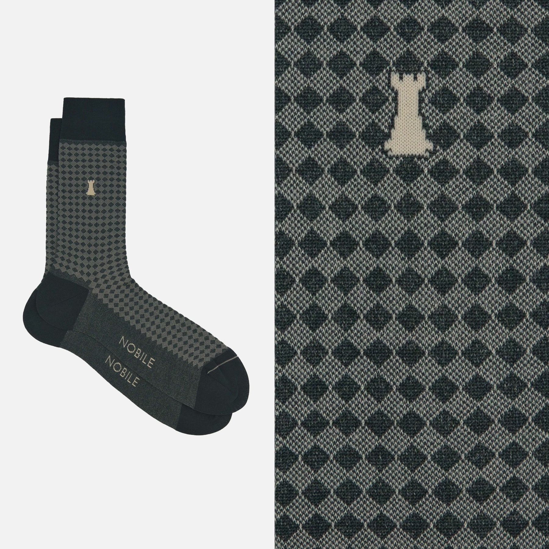 Pythagoras - Short socks with micro diamonds