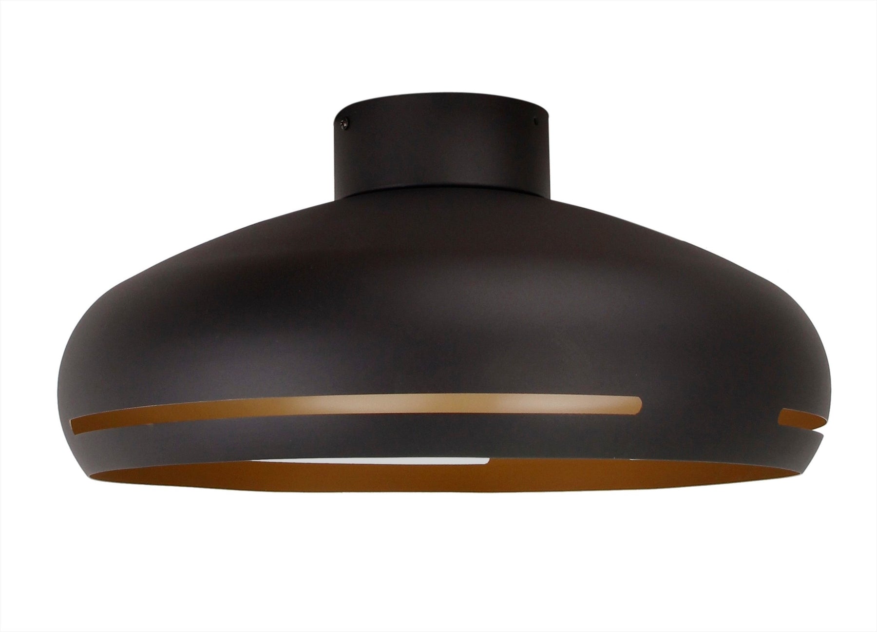 Zwart-gouden Chericoni Striscia plafondlamp Ø 45 cm, met een E27 fitting, geschikt voor moderne interieurs.