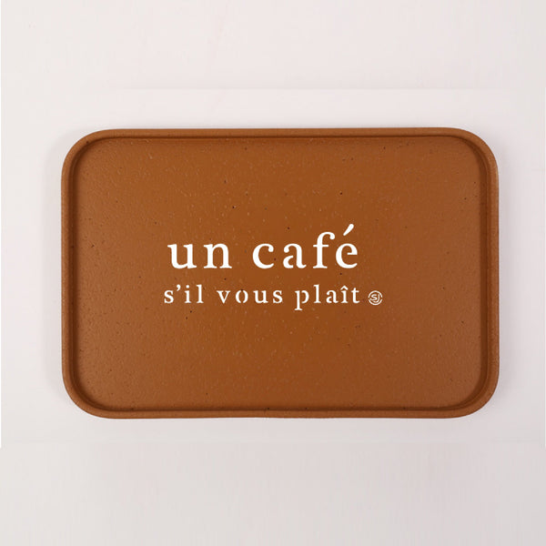 Plateau liège 20x30cm un café svp