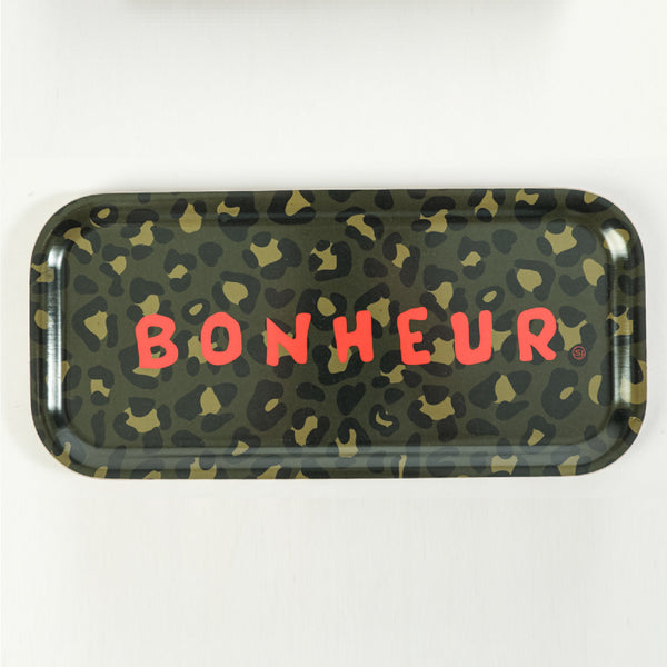 Plateau rectangle léopard bonheur