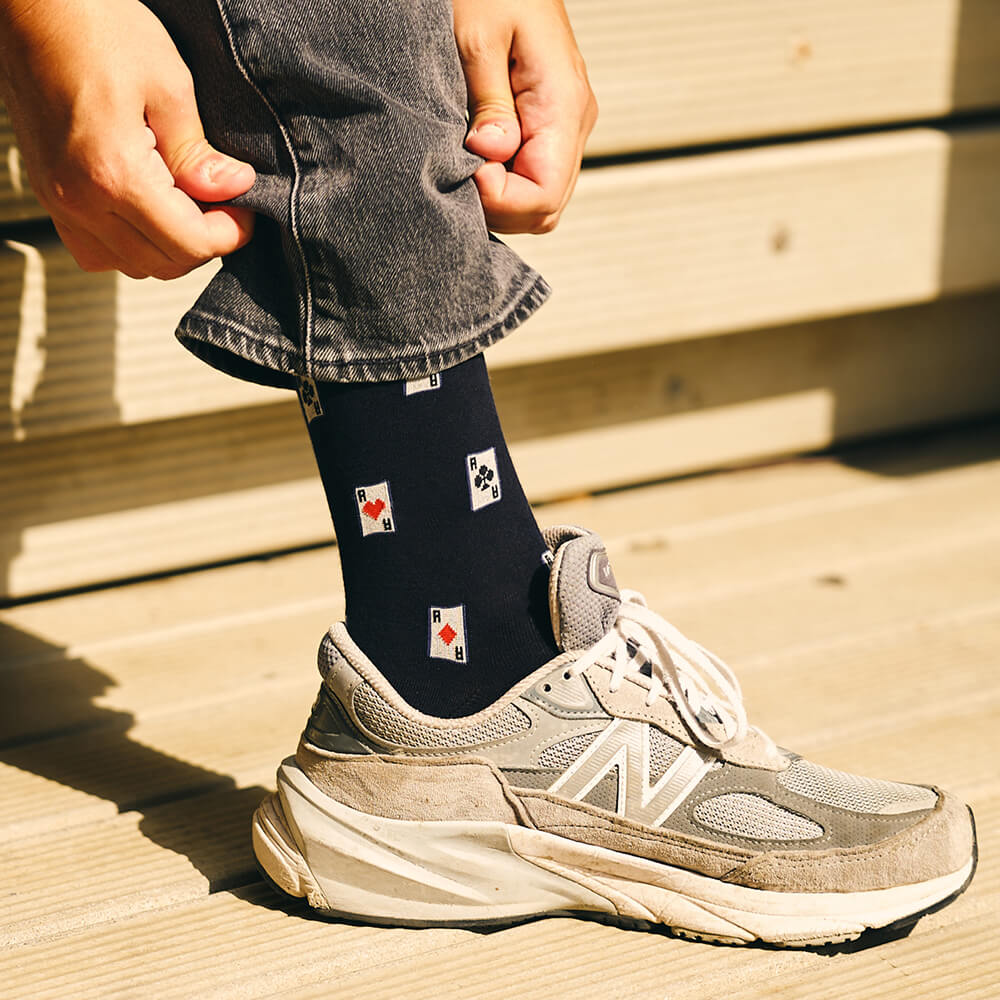 Poker - Short sock in soft Makò cotton with design