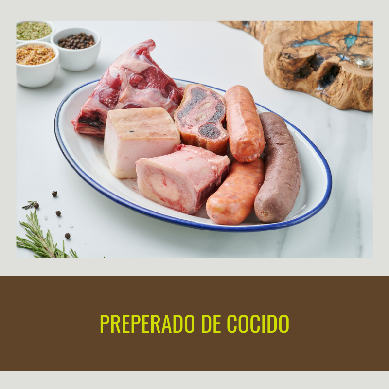 2 Prepared Stews (beef shank, Iberian bacon, chorizo, blood sausage, and bone). 900 g/unit