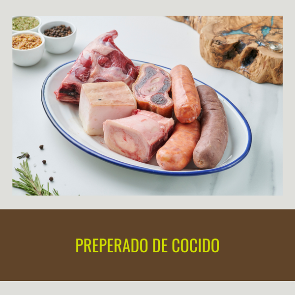 2 Prepared Stews (beef shank, Iberian bacon, chorizo, blood sausage, and bone). 900 g/unit