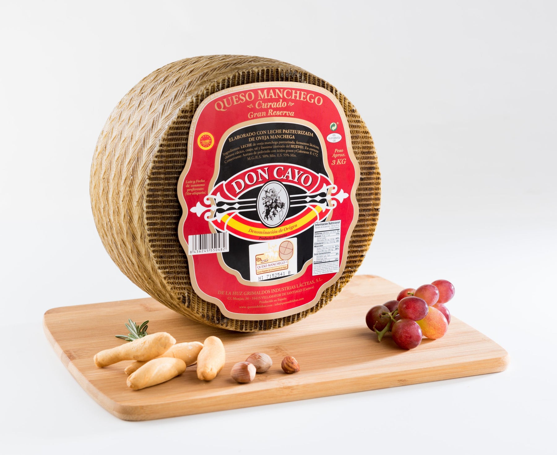 Assorted 2 Cheeses: Don Cayo Aged Large (3Kg) Manchego D.O.P., and Semi-Aged Small Sheep (1Kg)