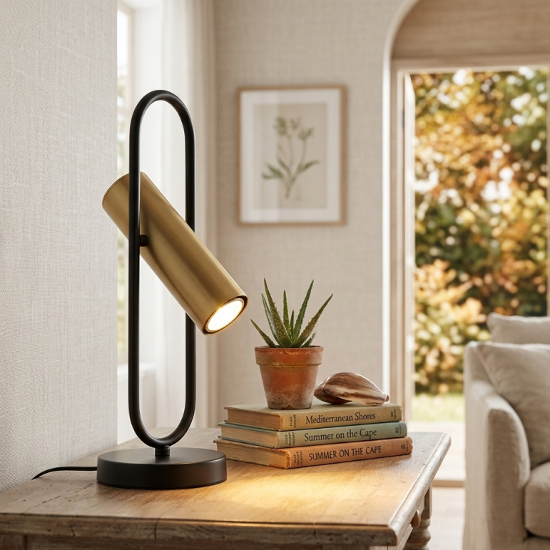 Chericoni Reggio Table Lamp - 1 light - Ø15cm - GU10 - Black / Gold